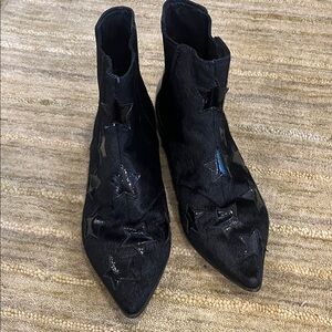 Ash Black Star-Embellished Ankle Boots